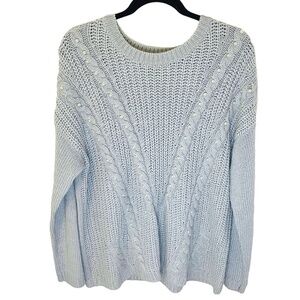 LILY Morgan Light Grey Minimalism Pearl Detail Grandma Core Sweater SZ XL